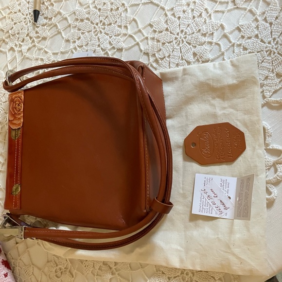 Designer Bambas Art Leather Hand Painted Cross Body Shoulder Bag. - Picture 2 of 7